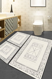 Mijölnir Juego de alfombrillas de baño Touch - Ecru (3 piezas)